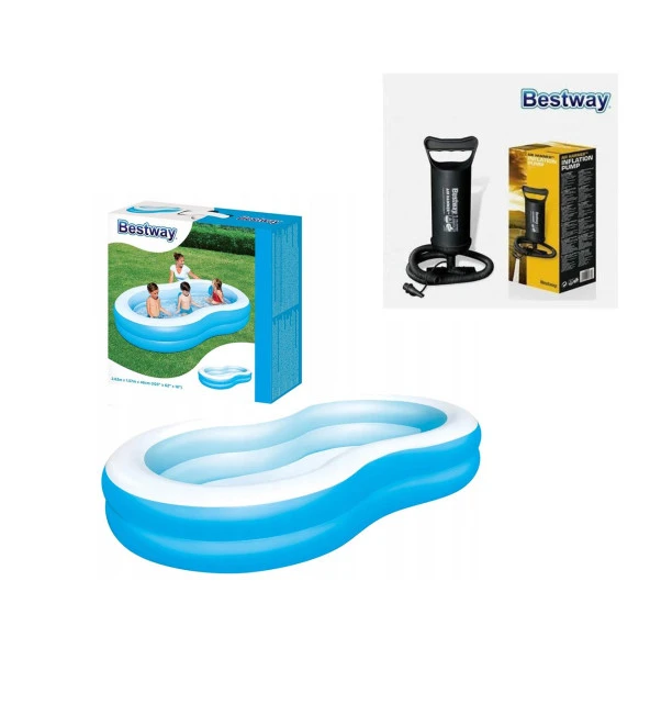 Şişirme POMPALI, Bestway 54117 Jumbo Oval Renkli Aile Havuzu SETİ ürün görseli 1