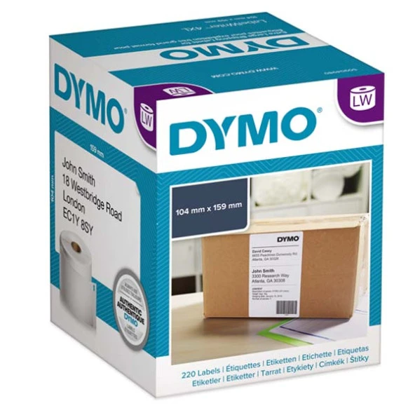 Dymo Lw 4xl Ekstra Geniş Sevkiyat Etiketi 220 Etiket 104 x 159 mm ürün görseli 1