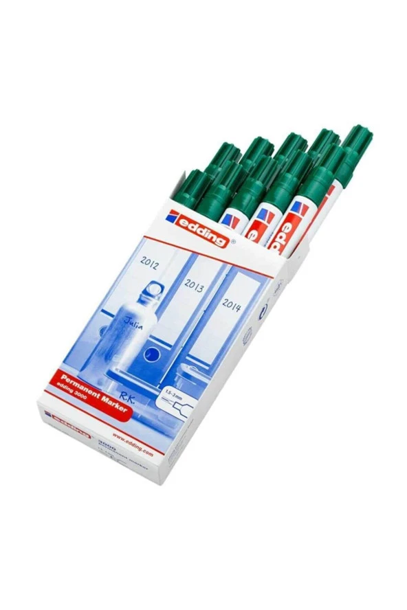 Edding Markör Endüstriyel Permanent Kalem Yuvarlak Uçlu 1.5-3 mm Yeşil (10 Lu Paket) ürün görseli 1