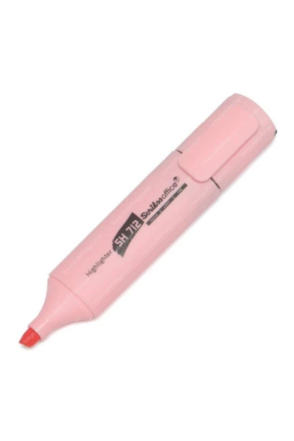 Scrikss Fosforlu Kalem Pastel Pembe İşaretleme Kalemi (12 Li Paket) ürün görseli 1