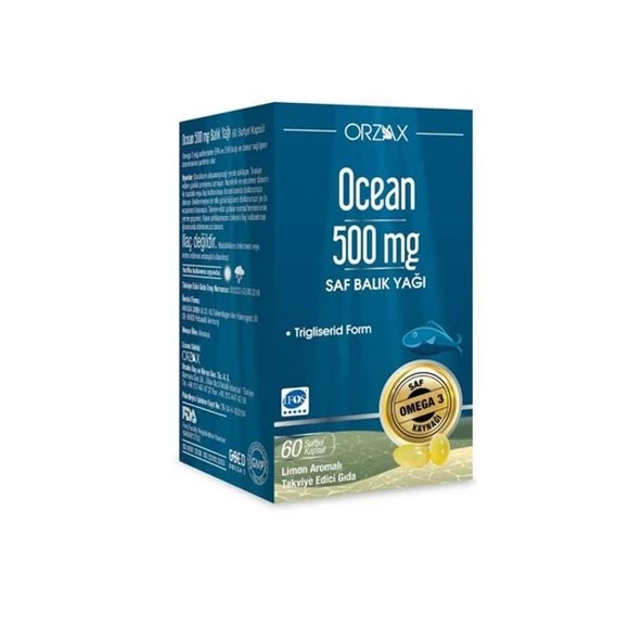 Orzax Ocean Balık Yağı 500 mg 60 Kapsül ürün görseli 1