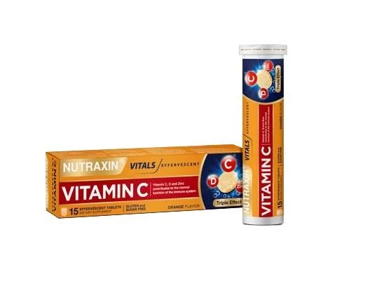 Nutraxin Vitamin C-D-Zinc 15 Efervesan Tablet ürün görseli 1