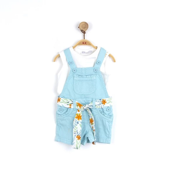 NK Kids Mint Kız Bebek Cebi Fırfırlı Salopet ürün görseli 1