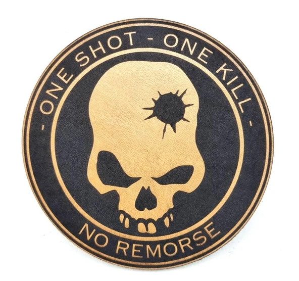 ONE SHOT ONE KILL KESKİN NİŞANCI Deri PEÇ - Arma - Askeri Patch ürün görseli 1