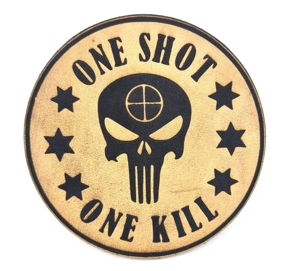 ONE SHOT ONE KILL KESKİN NİŞANCI Deri PEÇ - Arma - Askeri Patch ürün görseli 1