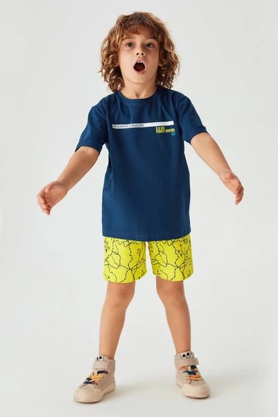 NK Kids Sarı Erkek Çocuk Harita Şort ürün görseli 1
