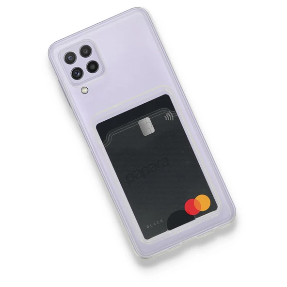 FitCase Samsung Galaxy A22 Kılıf Cardy Şeffaf Kartlık Cepli Kapak ürün görseli 1