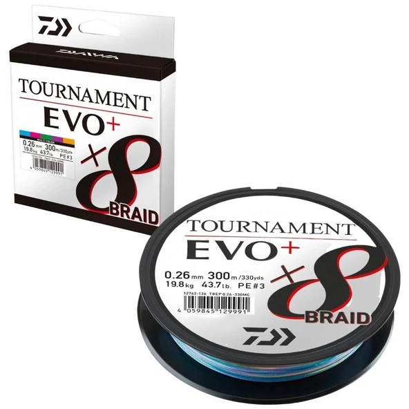 Daiwa Tournament EVO+ 8B Multicolor İp Misina (300m) ürün görseli 1