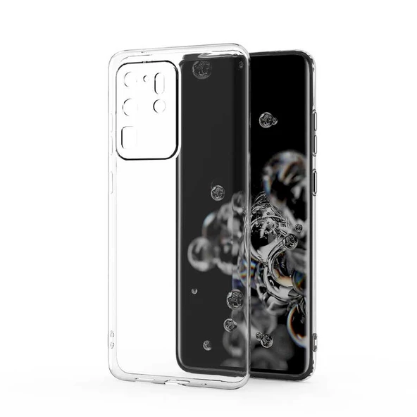 Galaxy S20 Ultra Kılıf İnce ve Esnek Şeffaf Süper Silikon ürün görseli 1