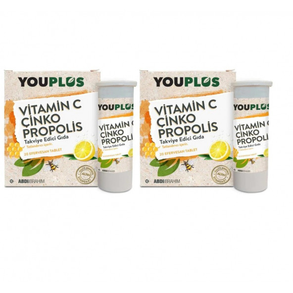 You-plus Vitamin C Çinko Propolis 20 Efervesan Tablet 2 Adet ürün görseli 1