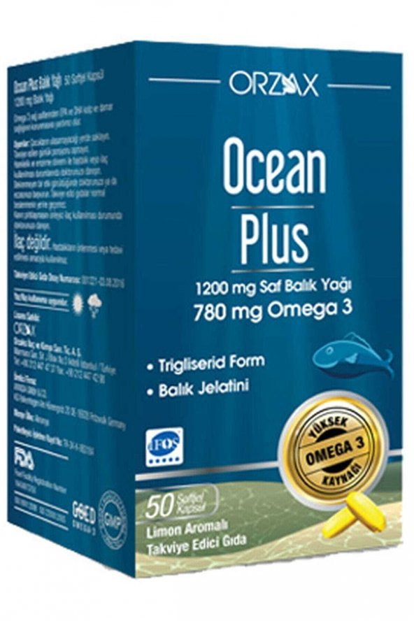 Ocean Plus Balık Yağı 1200 mg 50 Kapsül omega 3 ürün görseli 1