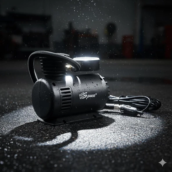 Space 300 PSI Siyah Hava Kompresörü oto acil durum hava kompresörü ürün görseli 1