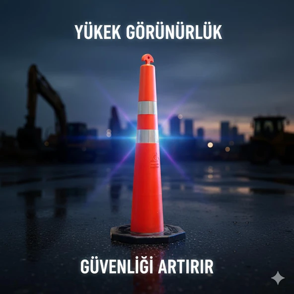Space Trafik kukası Yüksek görünürlük PVC Dayanıklı İkaz Kukası (115cm) ürün görseli 1