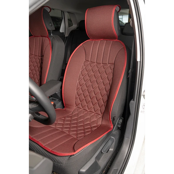 Space Elegance 2'li Koltuk Kılıfı Set Minder Kırmızı-Kırmızı / KLMNY537 ürün görseli 1