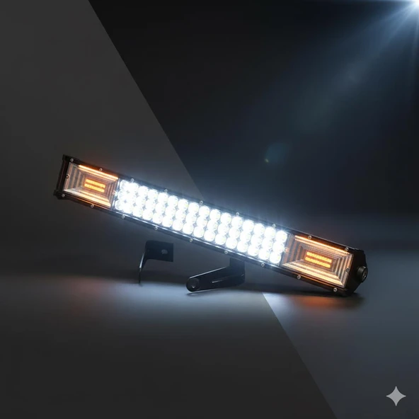 Offroad sis lambası 52cm 90led Beyaz-amber 270w Farklı modlara sahip sis lambası Adet ürün görseli 1