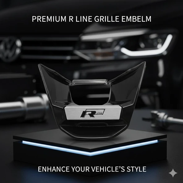 Siyah R-Line Direksiyon Logosu Premium kalite Siyah Renk ürün görseli 1