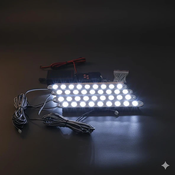 Led Lamba 4x9 ledli panjur içi Modlu lamba Sarı -Beyaz 24V ürün görseli 1