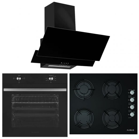 Alveus 3 Program Siyah Ankastre Cam Set ürün görseli 1