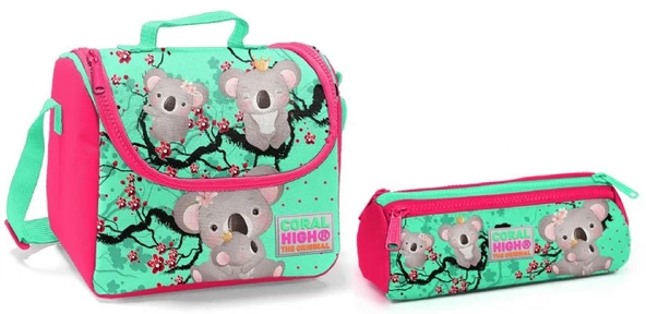 Coral High Koala Kız Çocuk Beslenme Çantası ve Kalemlik Seti - Thermo ürün görseli 1