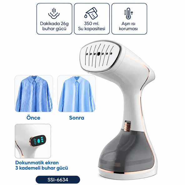 SSI-6634 Buharlı Dikey Ütü, 320 ml, 2 Mod - LUNAEV