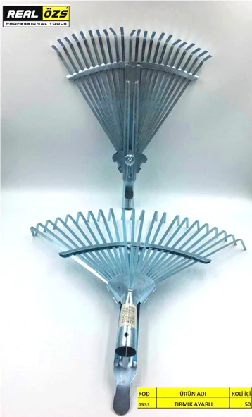 Ayarlanabilir Metal Tırmık, 22 Diş - LUNAEV