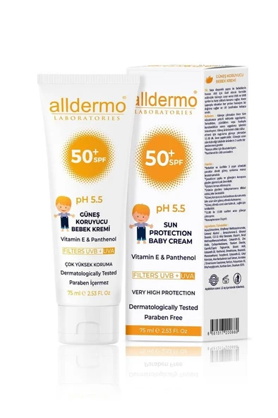 ALLDERMO SPF 50 BEBEK - ÇOCUK GÜNEŞ KORUYUCU KREMİ 75 ML ürün görseli 1