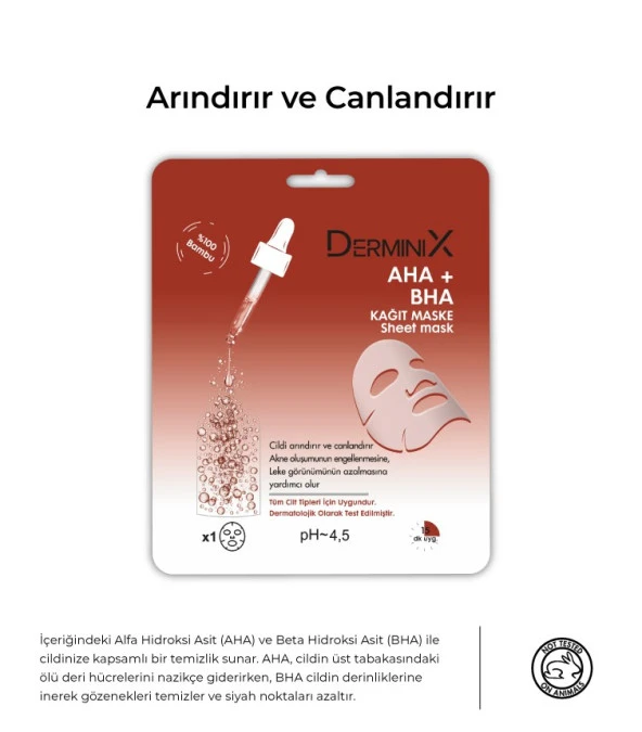 Derminix AHA + BHA Kağıt Maske - Resim 2