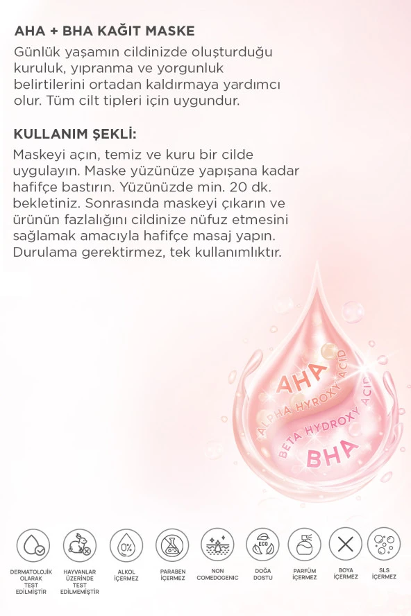 Derminix Aha + Bha Kağıt Maske Seti 5 Adet - Resim 4