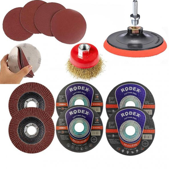 Spiral Taşlama Cırt Zımpara Metal Kesme Tel Fırça Seti (25 Parça) ürün görseli 1