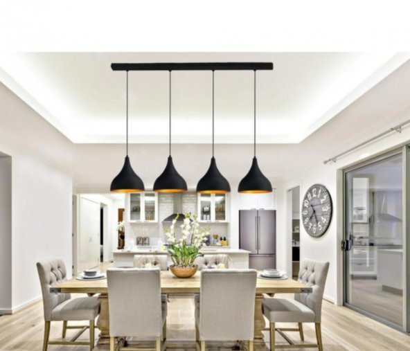 MYLİGHTS MASA ÜSTÜ DÖRTLÜ SARKIT AVİZE  120 CM TABAN ürün görseli 1