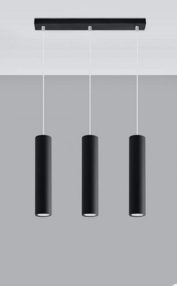 MYLİGHTS MODERN SPOR LED AVİZE ÜÇLÜ MASA SÜTÜ LED SARKIT  60 CM KASA  GÜN IŞI LED AMPUL ürün görseli 1