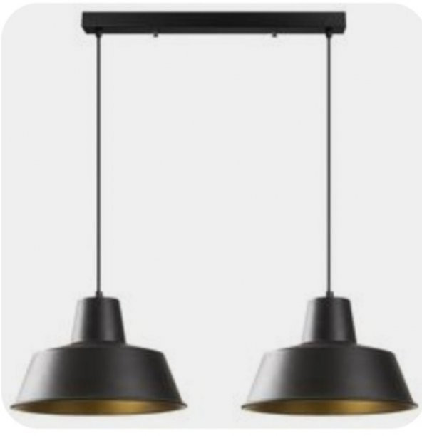 MYLİGHTS  RETRO  RUSTİK  İKİLİ MASA ÜSÜTÜ SARKIT AVİZE 60 CM KASA ürün görseli 1