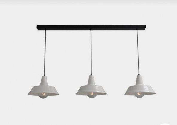 MYLİGHTS RET4RO  RUSTİK VİNTAGE   METAL MASA ÜSTÜ SIRALI  ÜÇLÜ AVİZE 120 CM ürün görseli 1