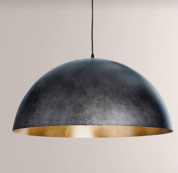 MYLİGHTS  RETRO  RUSTİK GRİ FIRCALANMIŞ VİNTAGE METAL SARKITAVİZE 40 CM ürün görseli 1