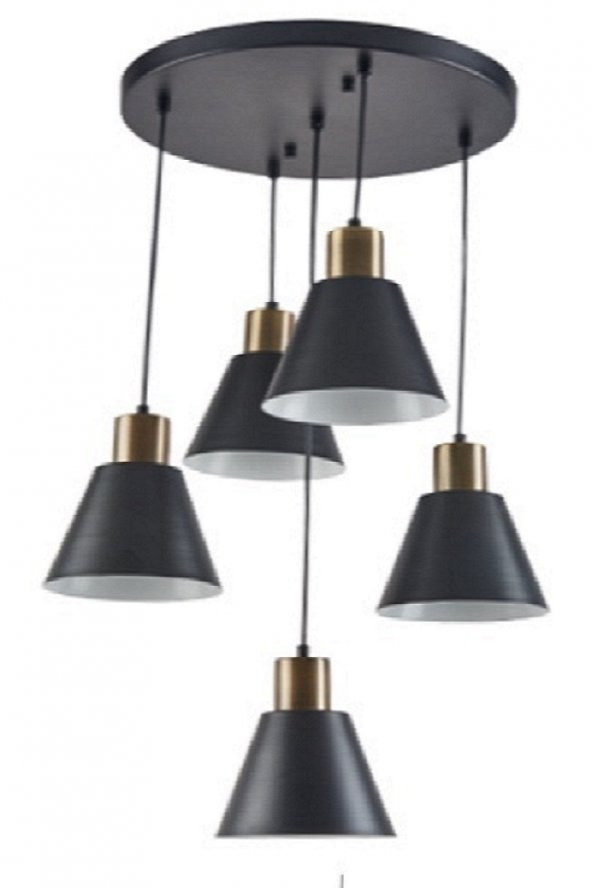 MYLİGHTS  RETOR RUSTİK METAL SARKIT AVİZE MAT SİYAH ürün görseli 1