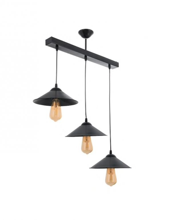 MYLİGHTS  RETRO RUSTİK VİNTAGE  SIRALI MASA ÜSÜT  SARKIT  METAL AVİZE TABAN EN  60 CM ürün görseli 1
