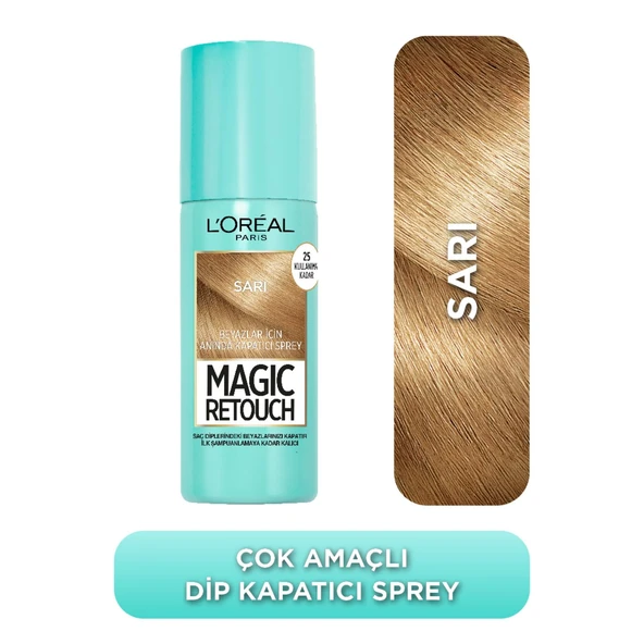 L'Oreal Paris Magic Retouch Beyaz Saçlar İçin Kapatıcı Sarı Saç Spreyi 75 ml