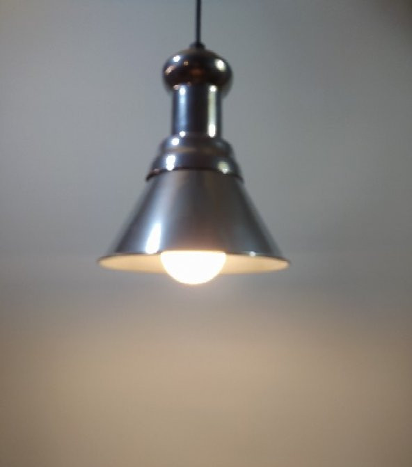 MYLİGHTS VİNTAGE RETRO METAL SARKIT AVİZELER GÜMÜŞ MASA ÜSÜTÜ YATAK BAŞI BAR  ÜSÜT TEKLİ SARKIT 18CM ürün görseli 1