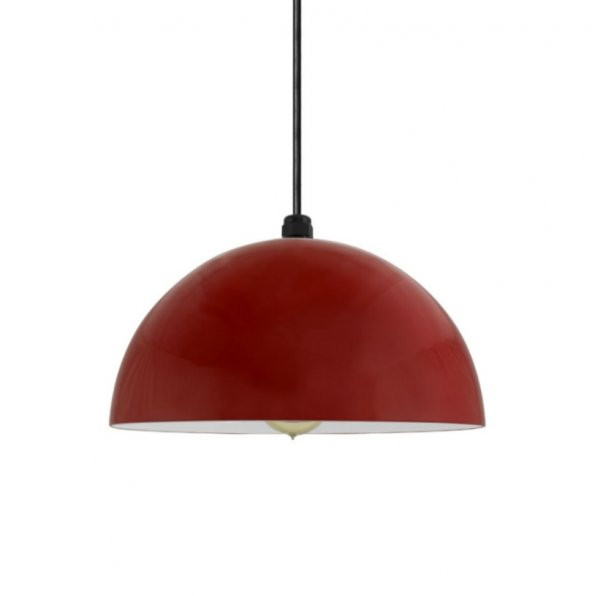 MYLİGHTS  KIRMIZI  İÇİ BEYAZ METAL SARKIT AVİZE  30 CM ürün görseli 1