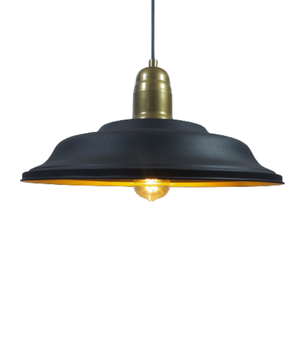Mylights Retro Rustik Vintage Sarkıt Metal Avize Siyah Içi Altın Avize MYL002382" ürün görseli 1