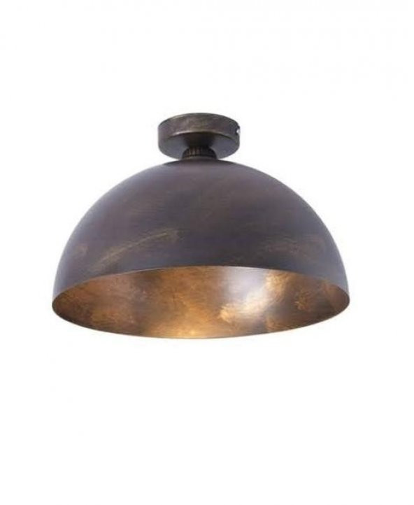 MYLİGHTS ESKİTME FIRCALI PLOFONYER TAVAN AVİZE RETRO RUSTİK  VİNTAGE AVİZE ARMATÜR  40 CM ürün görseli 1