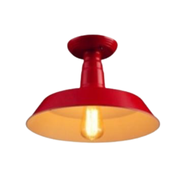 MYLIGHTS  RETRO VINTAGE KIRMIZI ICI BEYAZ PLOFONYER AVIZE EN 35 CNM ürün görseli 1