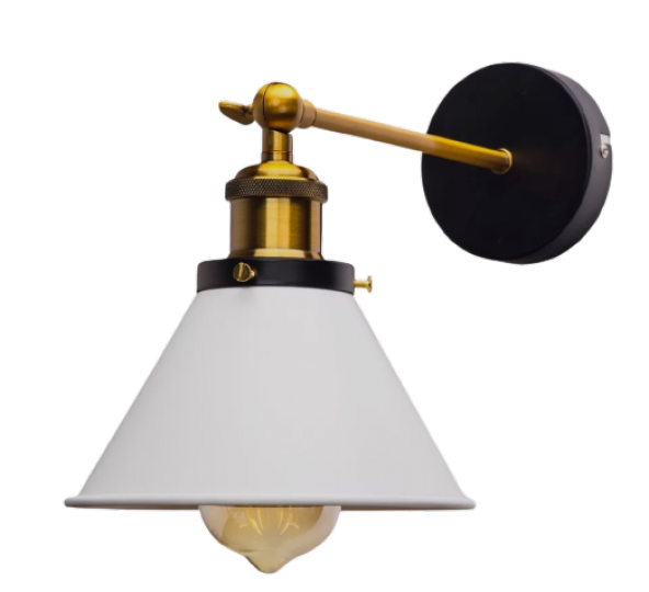 MYLİGHTS  RETRO  RUSTİK VİNTAGE METAL APLİK MAFSALI DUVAR LAMBASI BEYAZ BAŞLIK  18 CM TEK FİYATIRDIR ürün görseli 1