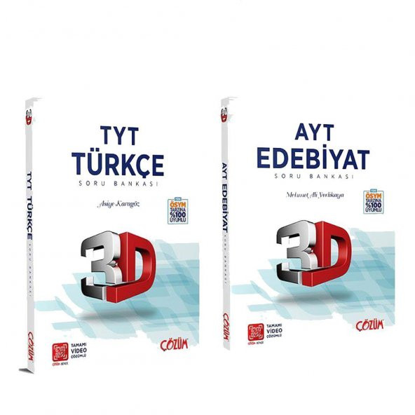 3D Yayınları TYT Türkçe ve AYT Edebiyat Soru Bankası Seti 2 Kitap ürün görseli 1