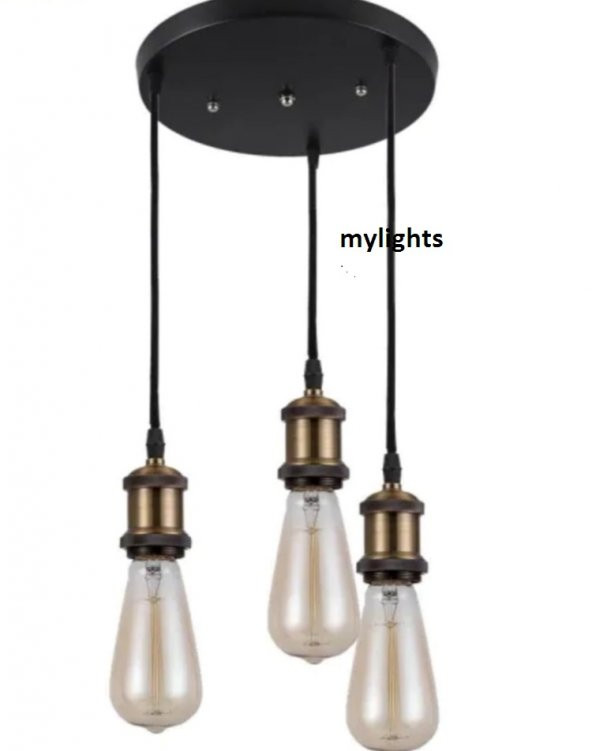 mylights  retro rustik  üçlü  30 cm metal sarkıt avize  rustik sartık vintage sarkıt ürün görseli 1