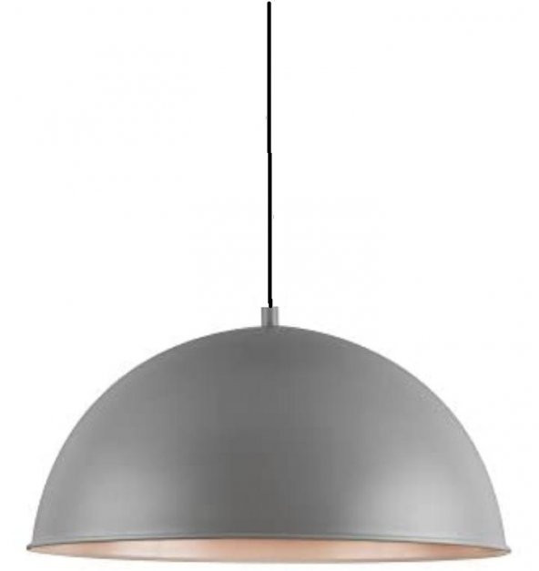 MYLİGHTS MODERN SPOR  METAL TEKLİ GRİ  İÇİ BEYAZ METAL SARKIT AVİZE 40 CM ürün görseli 1