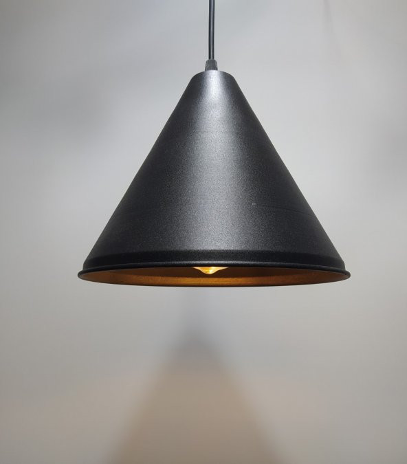 MYLİGHTS  RETRO RUSTİK VİNTAGE  METAL SARKIT AVİZE SİYAH  İÇİ ALTIN ürün görseli 1