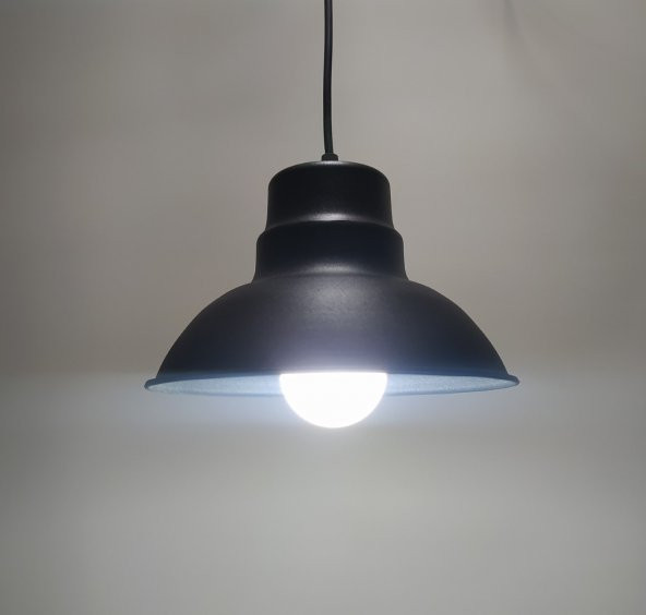 MYLİGHTS VİNTAGE  METAL SARKIT AVİZE SİYAH  İÇİ BEYAZ ürün görseli 1