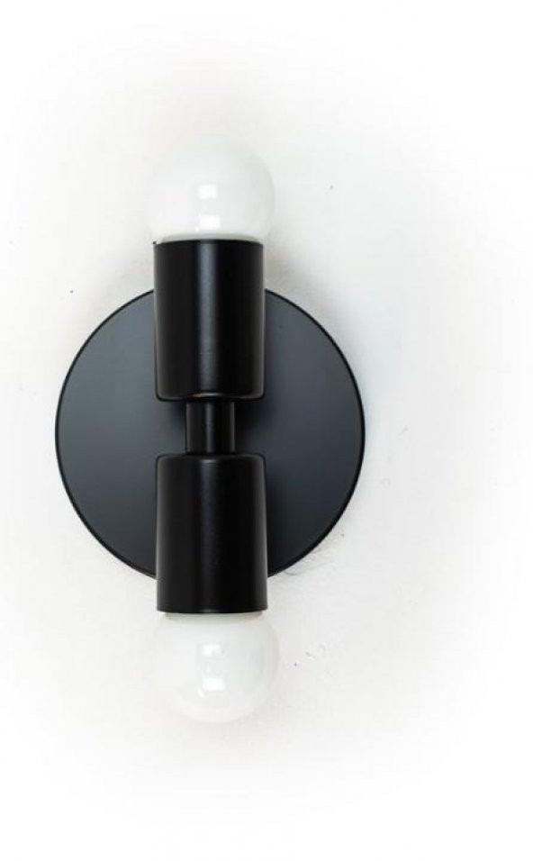 mylights mat siyah  ikili e 27 duylu aplik duvar lambası yukarı aşağı ürün görseli 1
