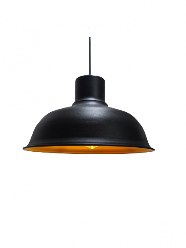 MYLİGHTS RETRO METAL SARKIT AVİZE SİYAH  İÇİ ALTIN ürün görseli 1